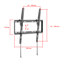 TM1506 черный - кронштейн на стену наклонный, быстросъемный для телевизора или монитора, диагональ 32-55 дюймов