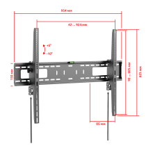 TM1609 черный - Кронштейн на стену наклонный, быстросъемный для телевизора, диагональ 60-100 дюймов, крепление настенное, наклонное серии Heavy Duty, сверх мощный