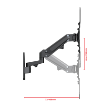 FMG500 черный - кронштейн для телевизора или монитора, диагональ 23-55 дюймов, наклонно поворотный на стену, газ лифт