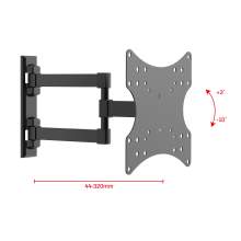 FM1672 черный - кронштейн для телевизора или монитора на стену, наклонно поворотный, диагональ 23-43 дюймов