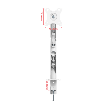 FMGT81W белый - крепление для монитора, кронштейн к столу на струбцине, газ лифт, диагональ 17-32 дюймов, наклонно поворотный, с вылетом