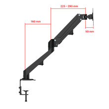 FMGT81 черный - кронштейн, крепление для монитора на стол (к столу) со струбциной, наклонно поворотный, газ лифт, диагональ 17-32 дюймов, подставка для монитора