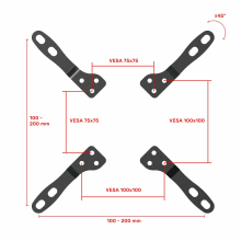 AV1020 черный - адаптер на кронштейн VESA для телевизора или монитора, диагональ 23-43 дюйма