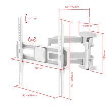 FM1771W белый - кронштейн для телевизора на стену выдвижной, наклонно поворотный, диагональ 32-70 дюймов
