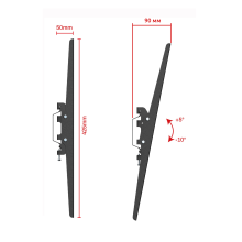 TM4402 черный - кронштейн на стену для телевизора с наклоном для диагоналей 32-55 дюймов, крепление наклонное, настенное