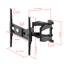 FM1772 черный - кронштейн для телевизора на стену выдвижной, наклонно поворотный, диагональ 37-80 дюймов