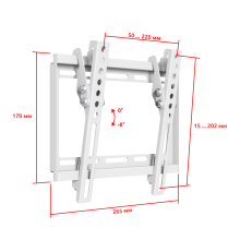 TMN1601NW белый - кронштейн на стену для телевизора или монитора с наклоном, диагональ 23-43 дюйма