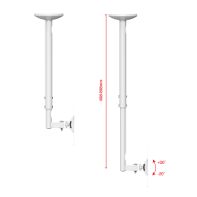 LCD2101NW белый - кронштейн для телевизора или монитора на потолок, наклонно поворотный, телескопический, диагональ 23-43 дюйма, крепление потолочное для монитора