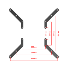 AV2040N черный - адаптер-переходник VESA 400, VESA 300 для установки ТВ или монитора большего размера, кронштейн для телевизора
