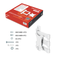 FM1617W белый - кронштейн для телевизора или монитора на стену с вылетом и наклоном, диагональ 13-28 дюймов, крепление настенное, поворотное