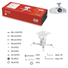 PM2202W белый - крепление на потолок для проектора универсальное, потолочное, наклонно поворотное